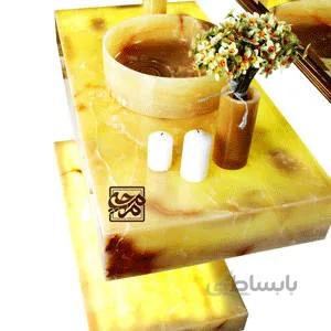 روشویی سنگی مرمر شامپاینی مدل دلارام