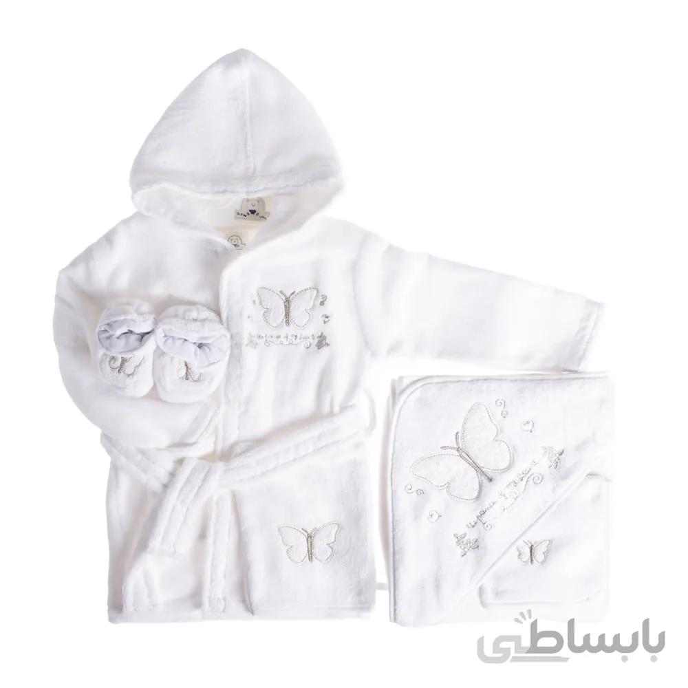 ست حوله نوزاد 5 تکه طرح پروانه بیبی فورلایف Baby4life