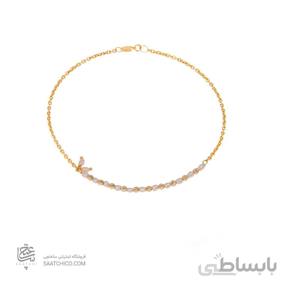 دستبند طلا زنانه با مروارید و گوی البرنادو کد XB817