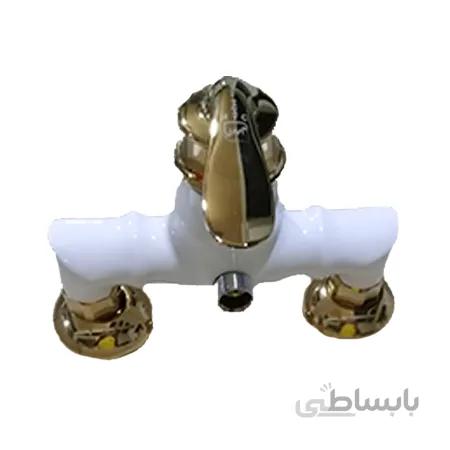 شیر آفتابه بامبو سفید طلایی