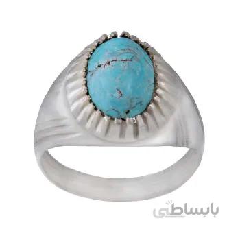 انگشتر نقره مردانه مدل فیروزه کد AM_029