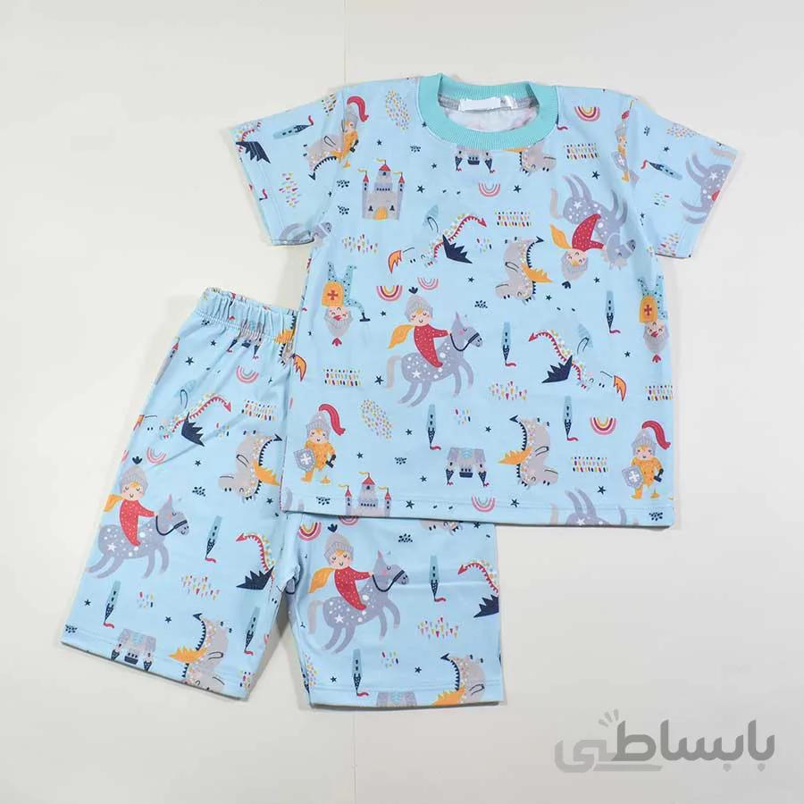تیشرت شلوارک راحتی پسرانه بچه گانه شوالیه کد 2409