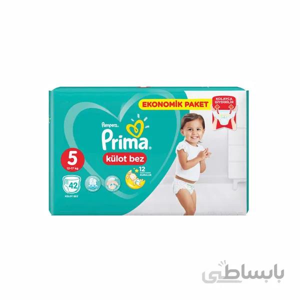 پوشک پمپرز پریما شورتی سایز ۵ (۴۲)تایی prima pampers ا تعداد: ۴۲ عددی 11 تا 18 کیلوگرم ساخت کشور هلند