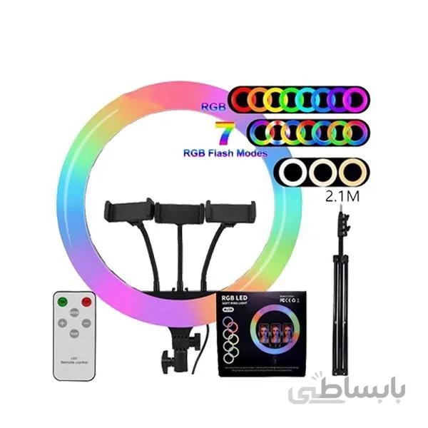 رینگ لایت پایه دار 14 اینچ رنگی_مدل mj36