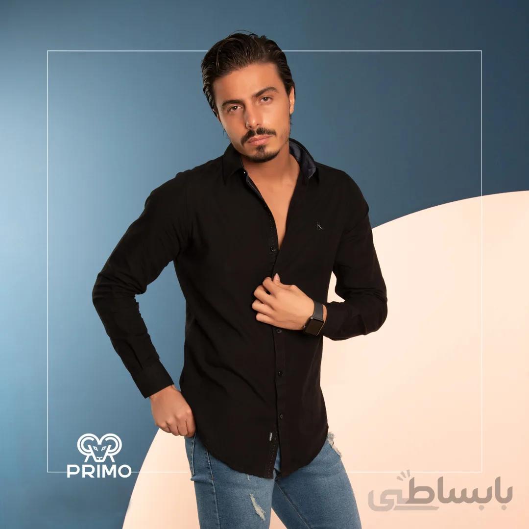 پیراهن پنبه مردانه مدل آستین بلند ساده 236501