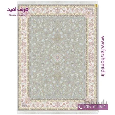 فرش ماشینی 1200 شانه 8 رنگ افشان کاخ الماسی _ کرم قالی کشمیر