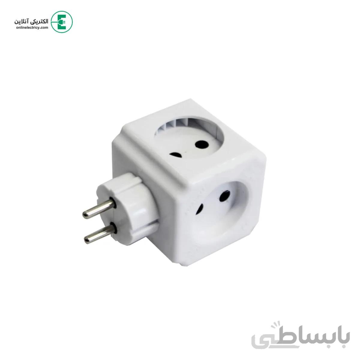 پریز چهار خانه دو شاخه دار زمرد (خیام الکتریک)