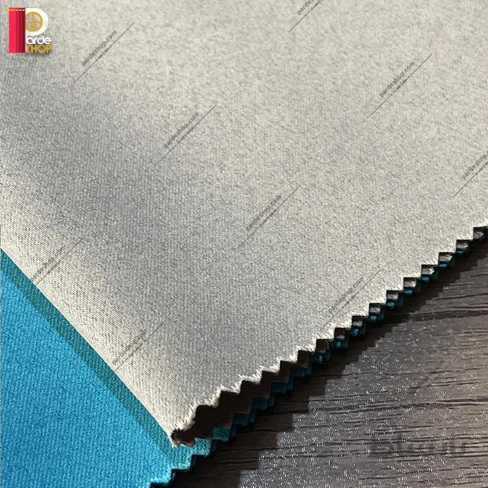 پرده آستر بلک اوت مدل ساده رنگ کرم تیره همراه دوخت و نوار