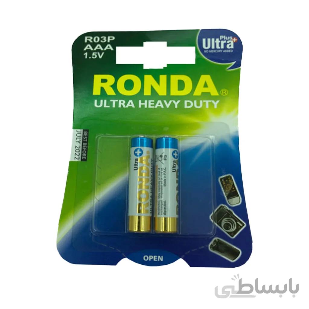 باتری نیم قلمی روندا مدل Ultra Heavy Duty بسته 2 عددی