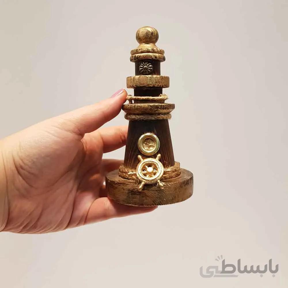 فانوس دریایی چوبی مینی رنگ چوب لوکه