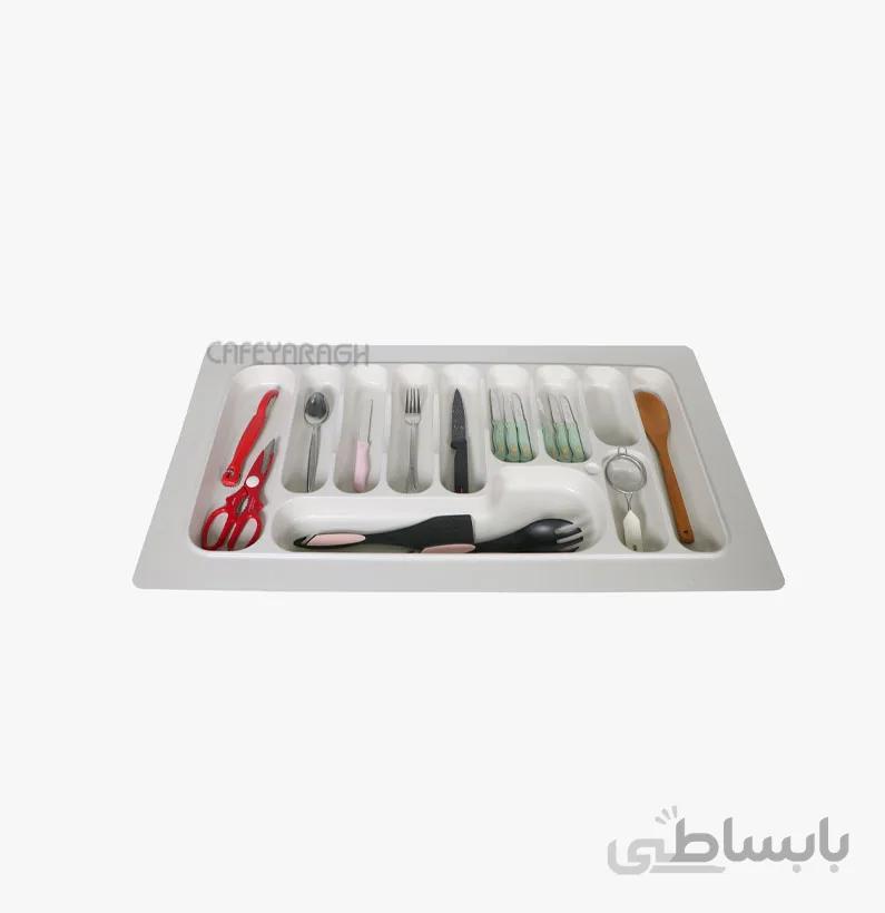 جا قاشقی پلاستیکی سفید سایز 90