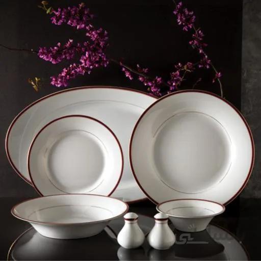 سرویس چینی زرین 6 نفره غذاخوری سپینود ارغوانی (35 پارچه) ا Zarin Iran Shahrzad Sepinood-Purple 35 Pieces FDC Dinnerware Set