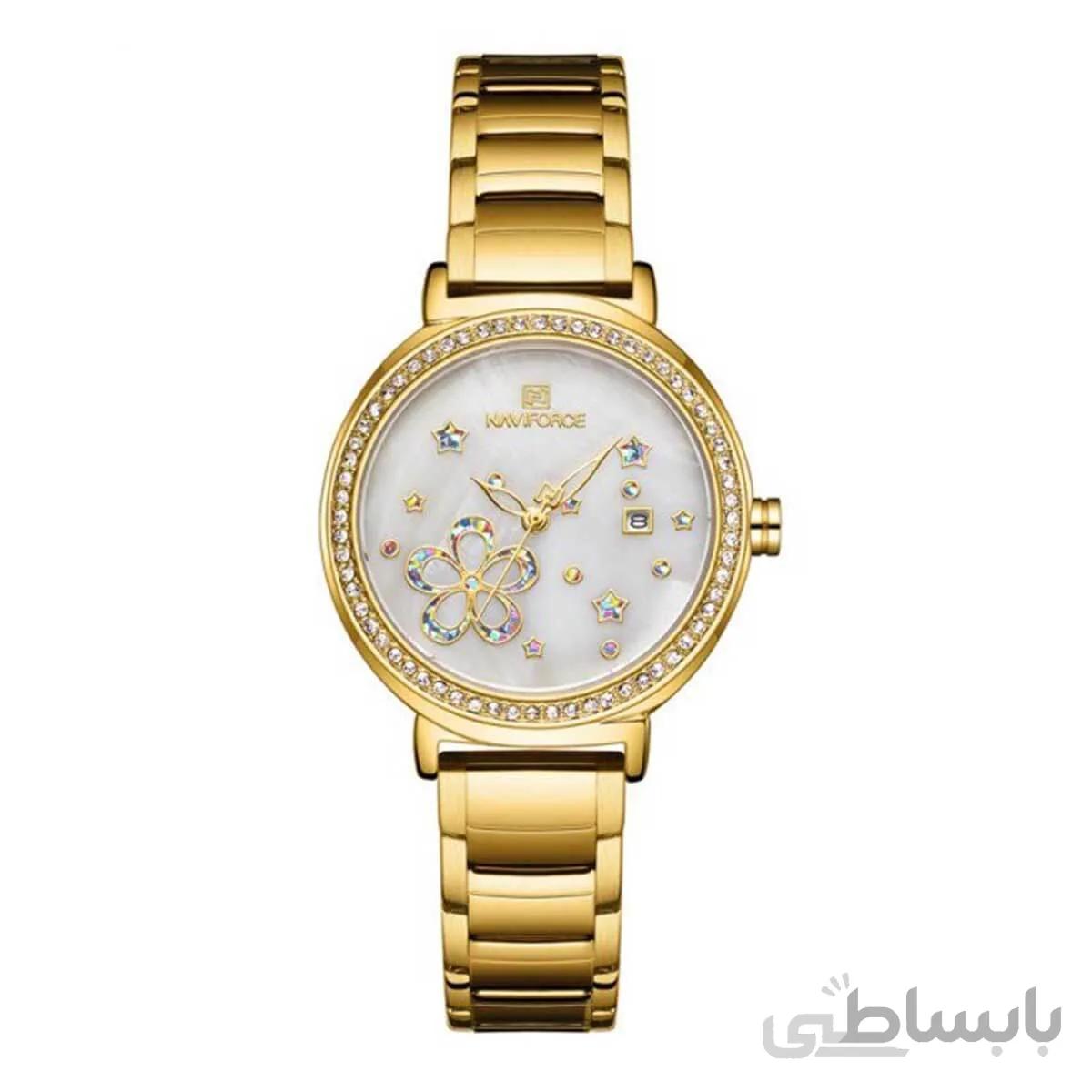 ساعت مچی ناوی فورس زنانه طلایی مدل Naviforce 5016