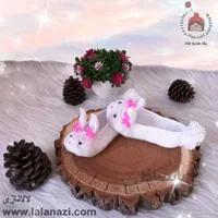 پاپوش بافتنی کودک طرح خرگوش ( کد 30407 )