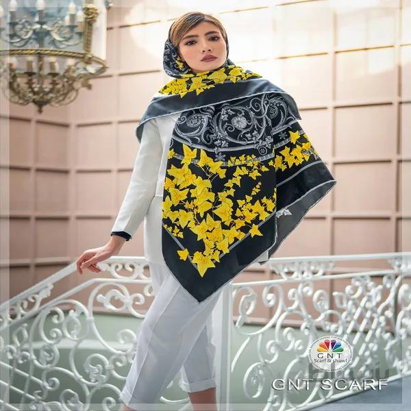 روسری نخی مجلسی زیبا کلاسیک طرحدار زیبا چنار