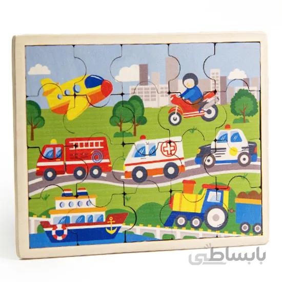 پازل چوبی جورچین وسایل نقلیه