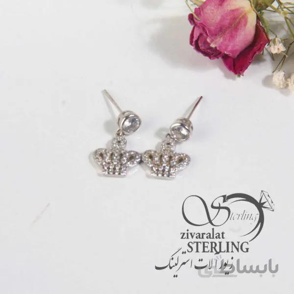 گوشواره نقره مدل تاج