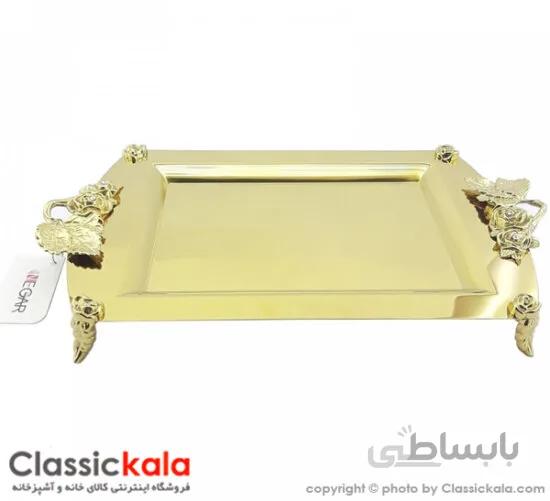 سینی نگار رز مستطیل بزرگ طلایی G کد ۶۰۲