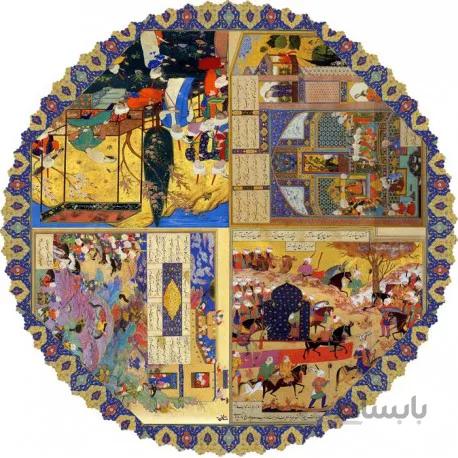 رومیزی مخمل گرد شاهنامه مینیاتور عیش