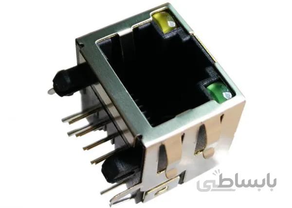 سوکت لن چراغ دار (کد311)RJ45-E5J88 ا LAN JACK RJ45-E5J88