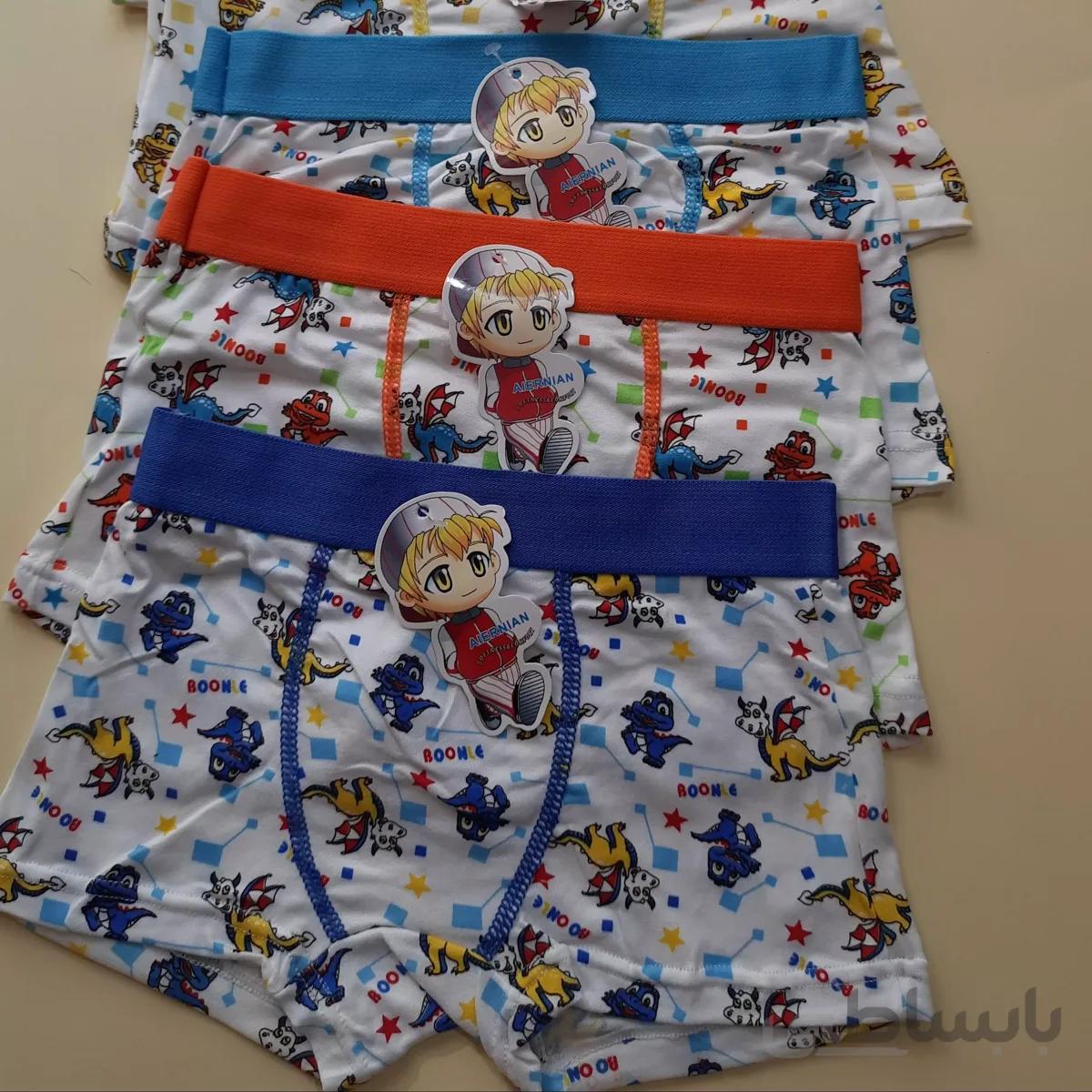 شورت پادار کارتونی گیاهی پسرانه ابی