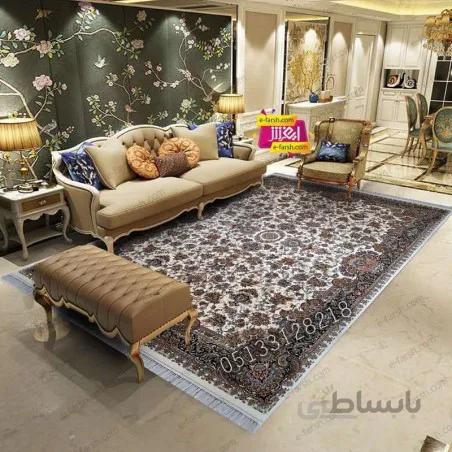 فرش ماشینی آرا مشهد طرح 25575 کرم