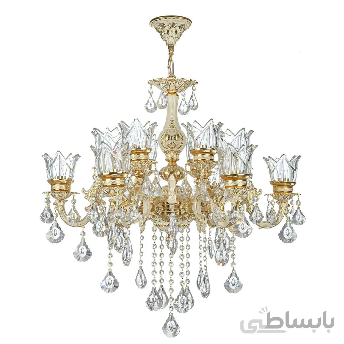 لوستر 12 شعله چشمه نور کد S3700/6-GWT