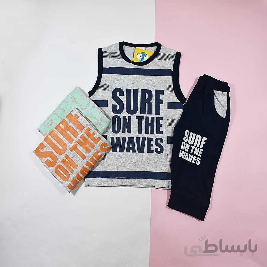 تاپ شلوارک پسرانه بچه گانه طرح surf کد 2232