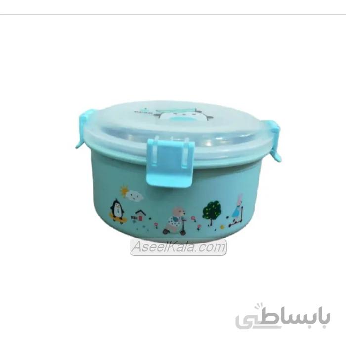 ظرف غذای استیل کودک با قاشق طرح فانتزی