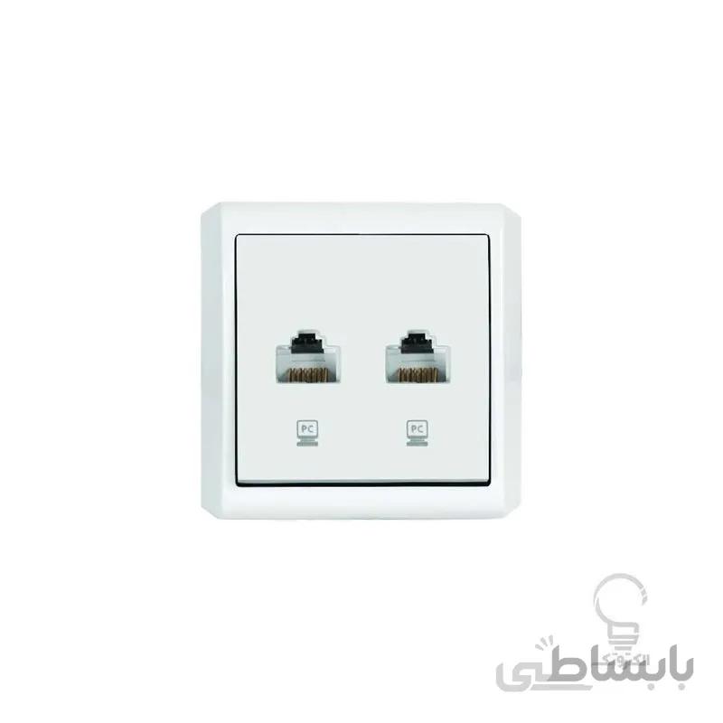پریز سوکت شبکه Cat6 دوتایی مدل الیزه روکار فضل الکتریک