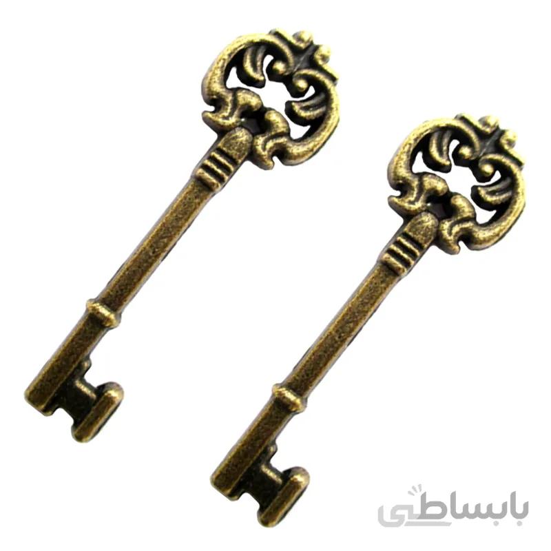 کلید آنتیک زیتونی طول 30 میلی‌متر بسته 2 عددی