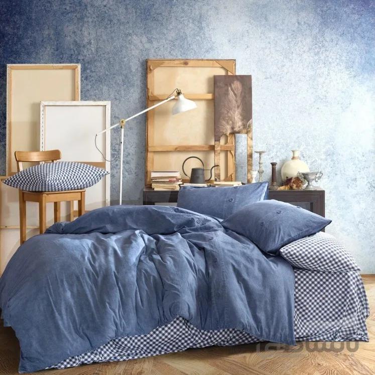 سرویس کاور کاتن باکس denim دو نفره 6 تیکه