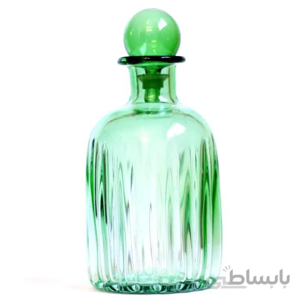 بطری شیشه ای استوانه شیاردار در حبابی کوچک سبز