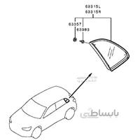 شيشه لچکي راست اصلی میتسوبیشی ( Genuine parts ) - ای اس ایکس