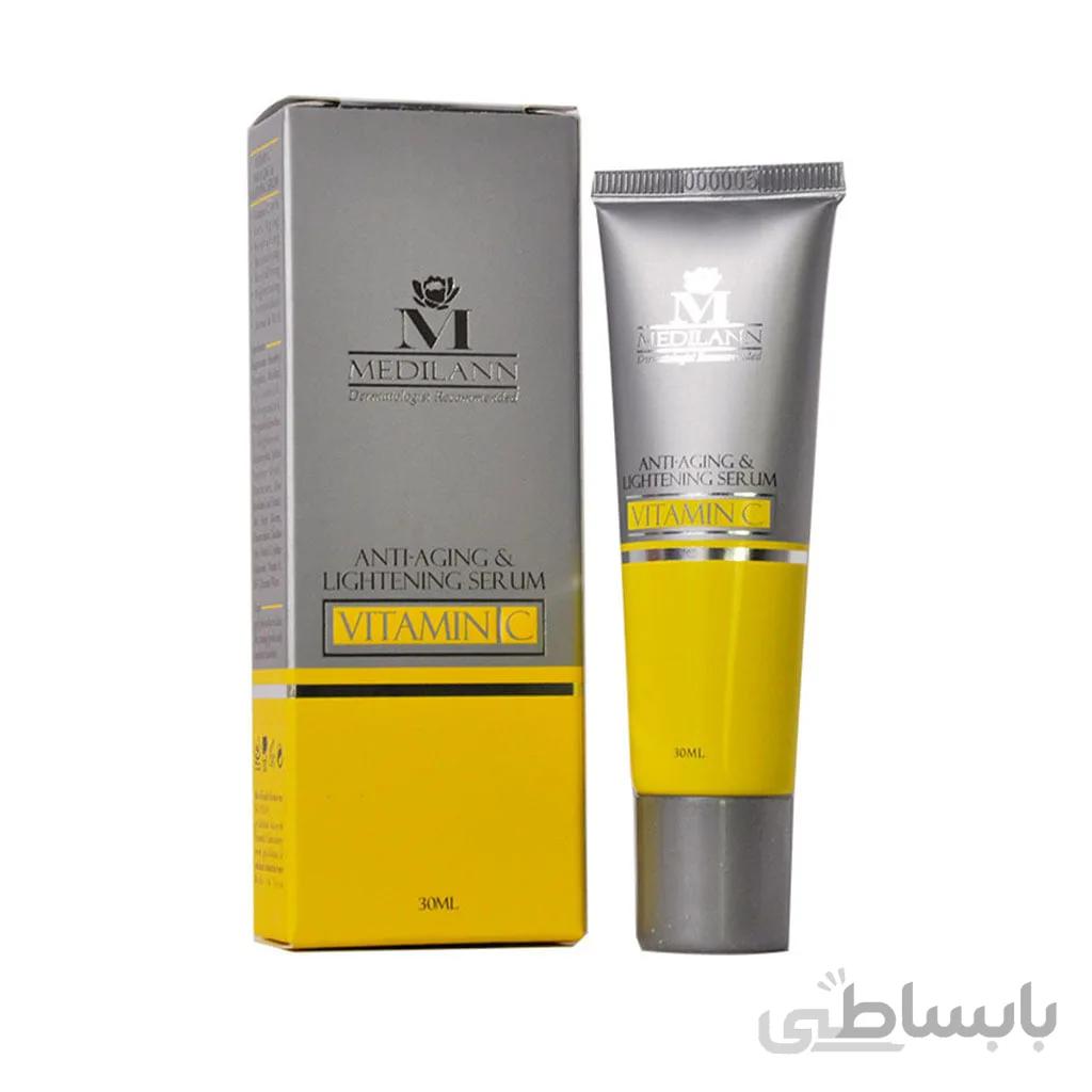 سرم ویتامین C ضدچروک و روشن کننده مدیلن 30 میل ا Medilann Vitamin C Anti Ageing and Lightening Serum 30 ml کد 329448