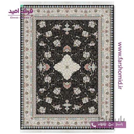 فرش ماشینی 700 شانه 10 رنگ اصل مهتاب افشان مشکی قالی کشمیر