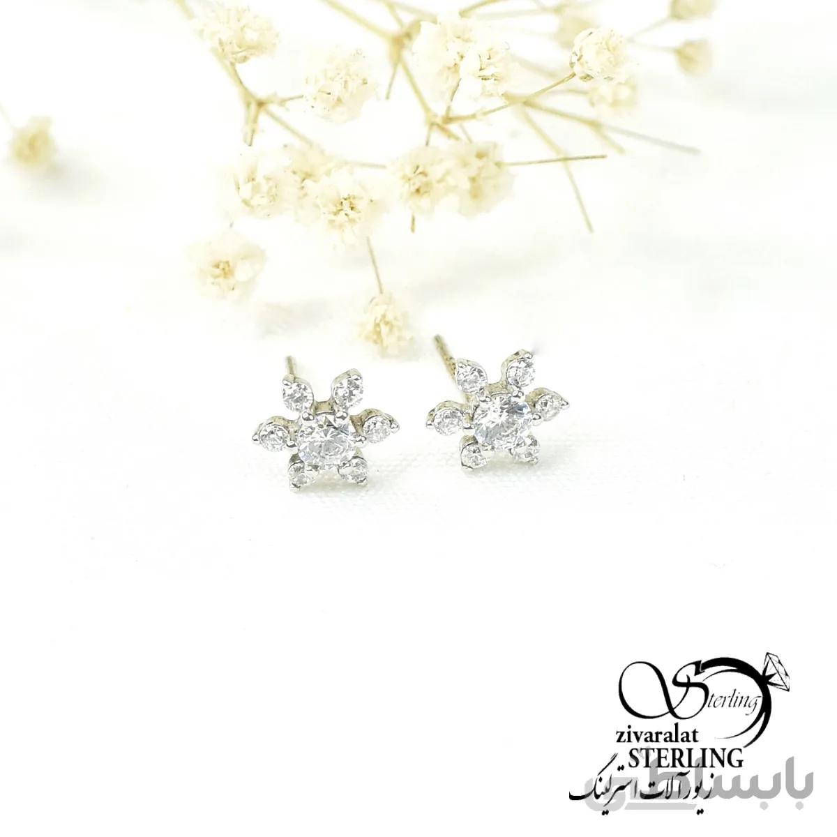 گوشواره میخی نقره کد 6254