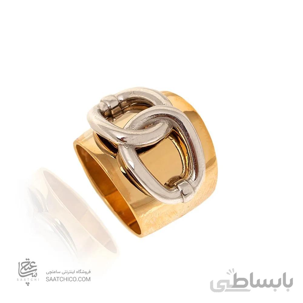 انگشتر طلا با پلاک طرح زنجیر کد CR339