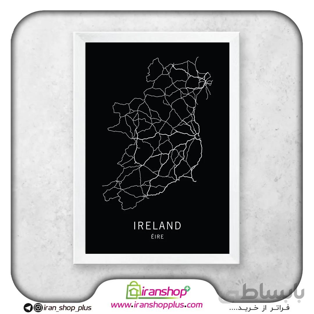 تابلو نقشه کشور ایرلند با تم Road Map