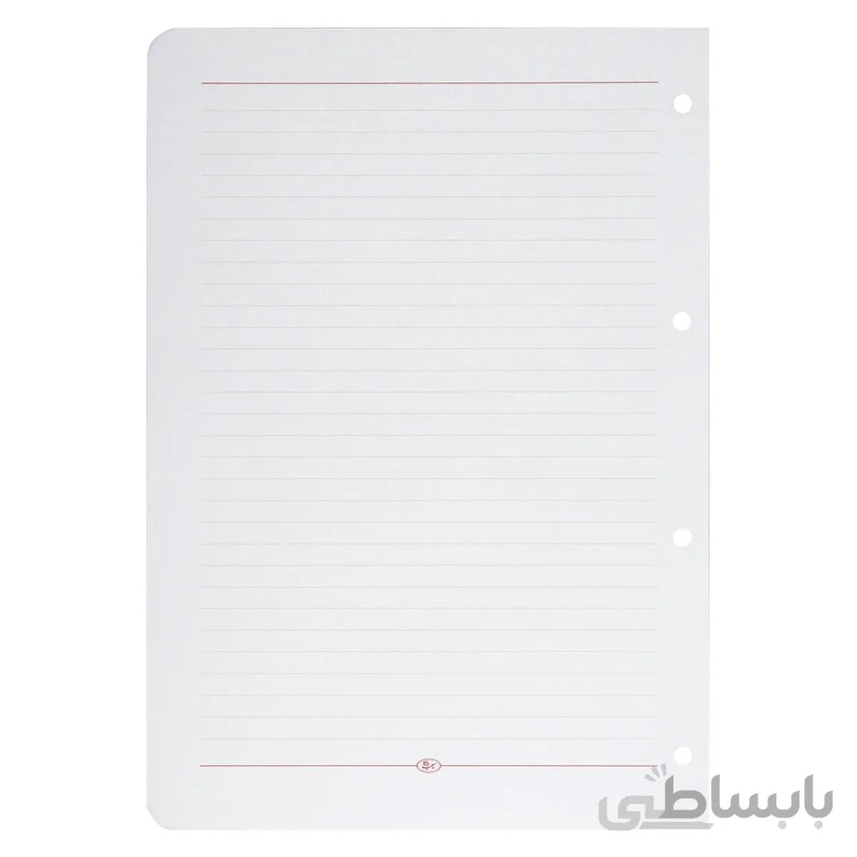 کاغذ کلاسور 4 حلقه تحریر خط دار بسته 80 برگی