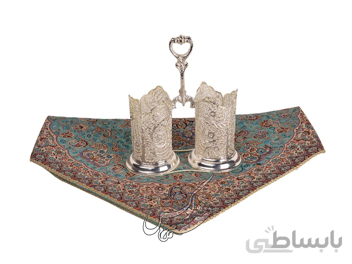 جاقاشقی طرح لیوانی ملیله کاری روی مس