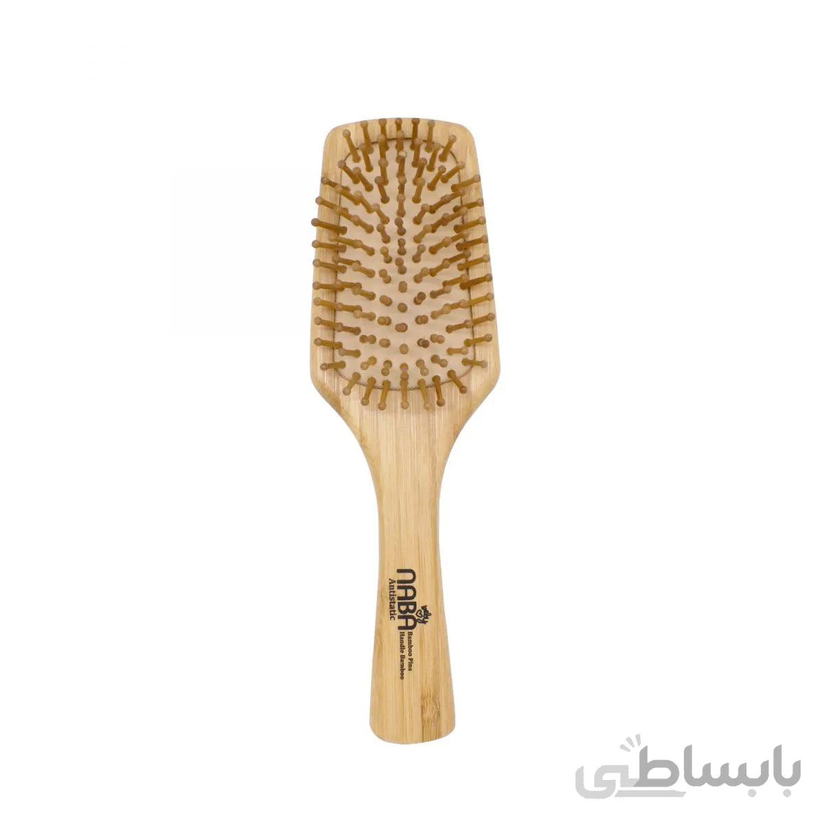 برس مو نابا چوب بامبو دارای ۳ عدد یدک مدل آنتی استاتیک