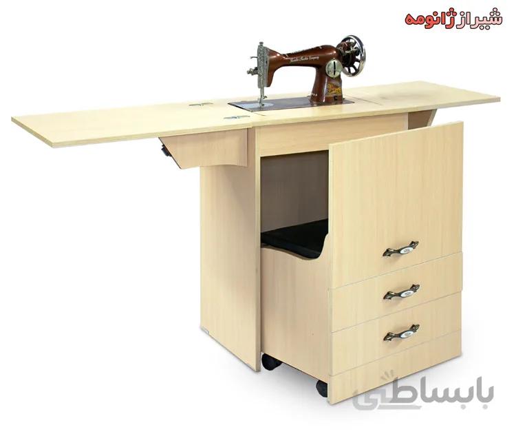 ميز تاشو سه کاره MDF با صندلی (میز چرخ خیاطی و سردوز و مطالعه)
