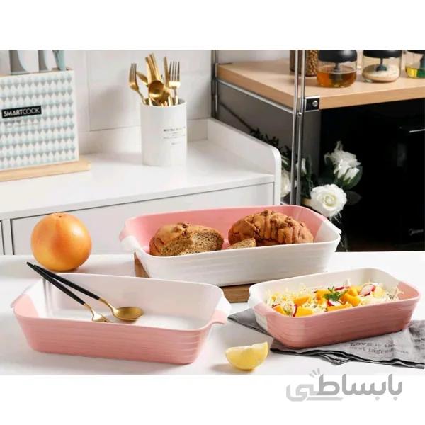 ست سرو مستطیل سرامیک راشل مجموعه 3 عددی