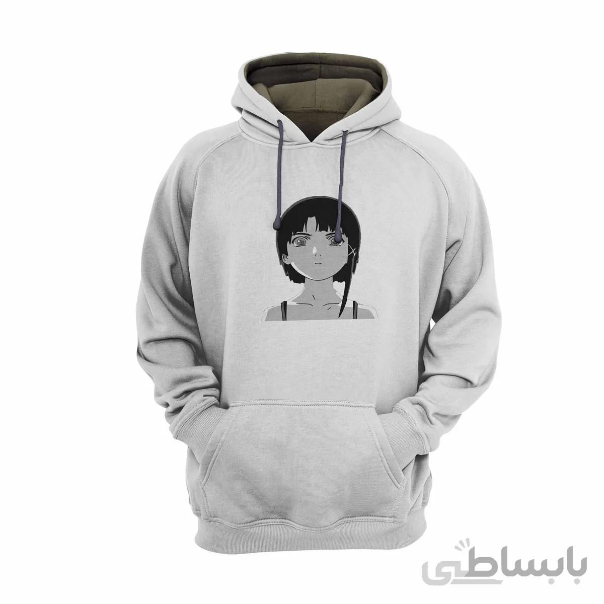 هودی سفید طرح انیمه تجربیات سریالی لین Serial Experiments Lain کد KCT10462