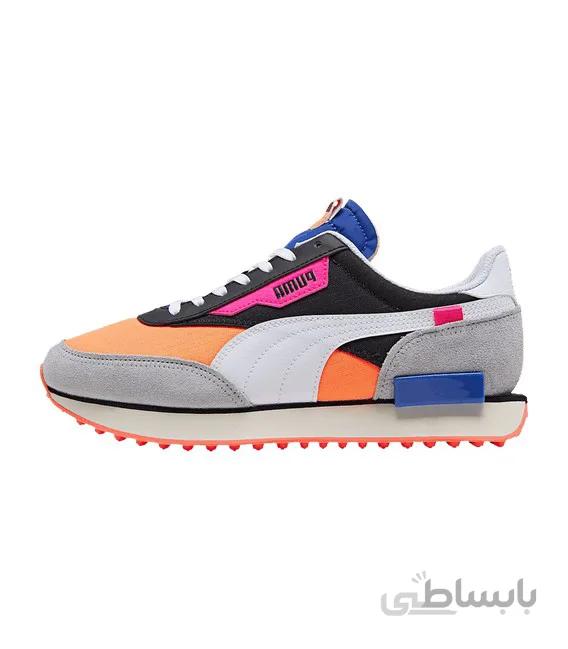 کتانی رانینگ مردانه پوما Puma Future Rider Gray Orang