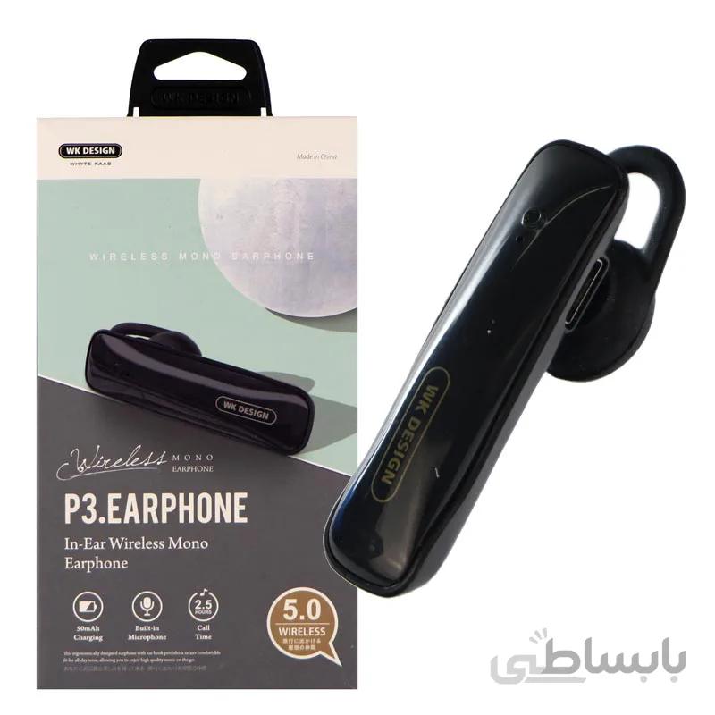 هدست بلوتوث دبلیو کی مدل P3 ا WK DESIGN P3 Wireless Mono Earphone