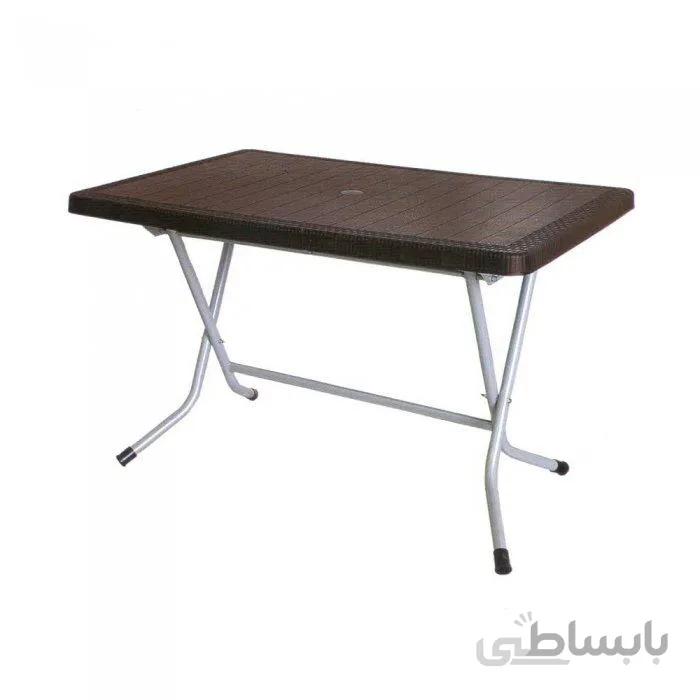 میز 6 نفره پایه فلزی تاشو حصیر بافت ناصر پلاستیک