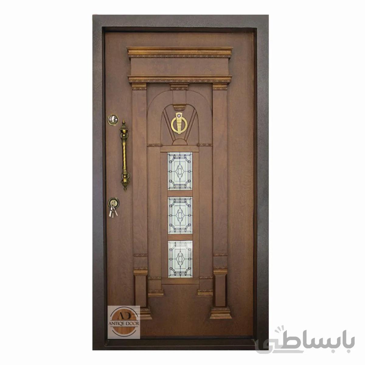 درب ضد سرقت سارای گلس روکش راش - 105 * 210 / راست بازشو