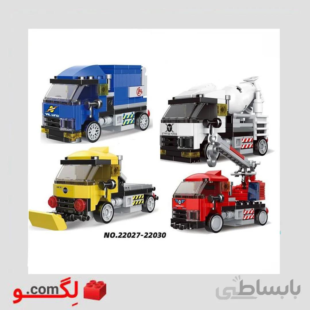 لگو ماشین ۴ مدل ( عقب کش) برند Decool